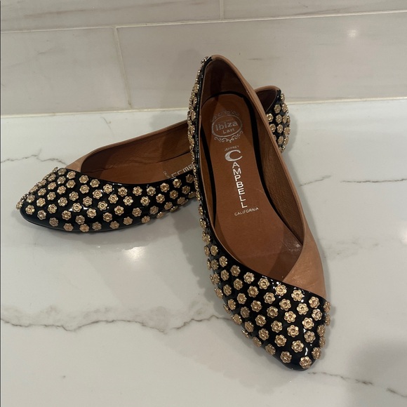 Jeffrey Campbell Flats Natural Black Studded Leather, Size 8 - Picture 13 of 13